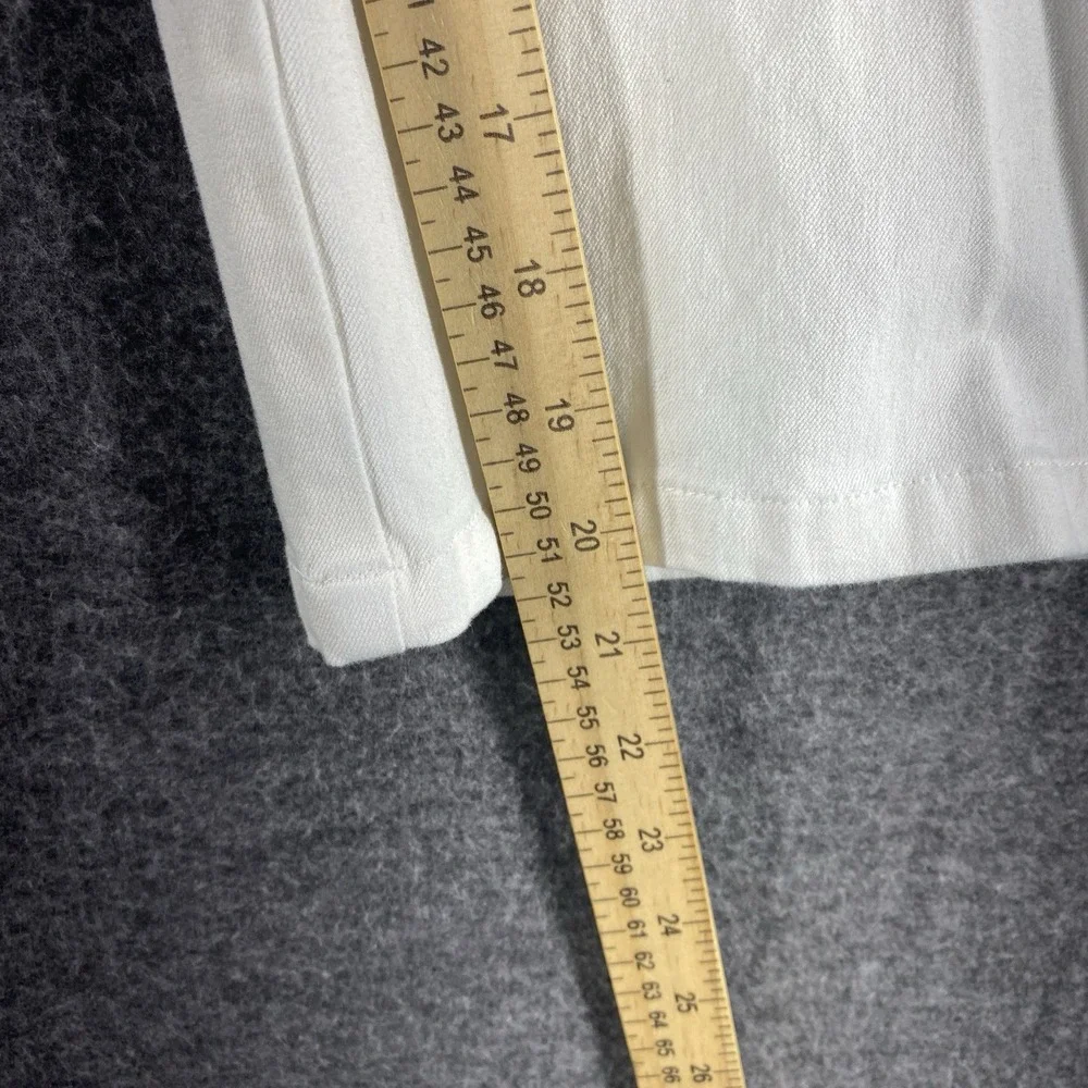 Ralph Lauren Capri Pants Womens 12 White Mid Rise Stretch Hiking Zipper Pockets‎